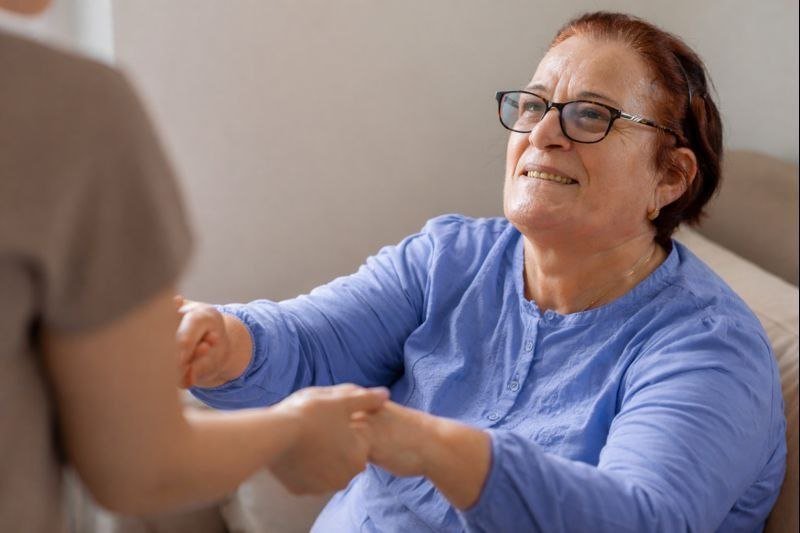 Support worker helping